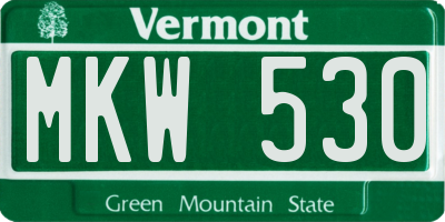 VT license plate MKW530