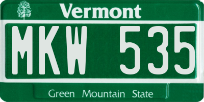 VT license plate MKW535