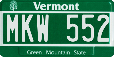 VT license plate MKW552