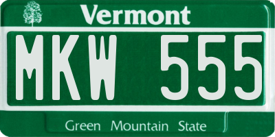 VT license plate MKW555