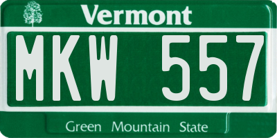 VT license plate MKW557