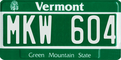 VT license plate MKW604