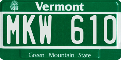 VT license plate MKW610