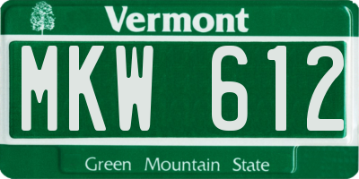 VT license plate MKW612
