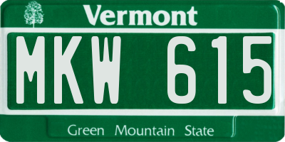 VT license plate MKW615