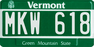 VT license plate MKW618