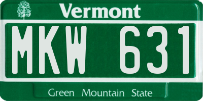 VT license plate MKW631