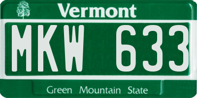 VT license plate MKW633