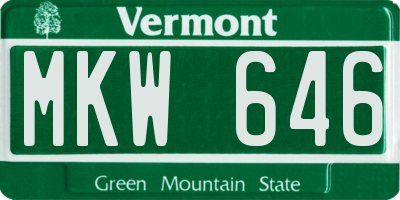 VT license plate MKW646