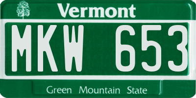VT license plate MKW653