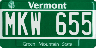VT license plate MKW655