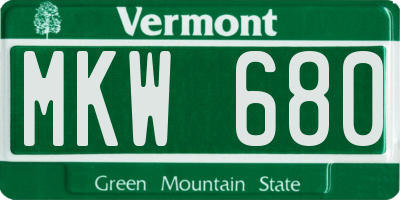 VT license plate MKW680