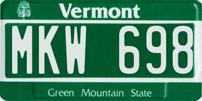 VT license plate MKW698