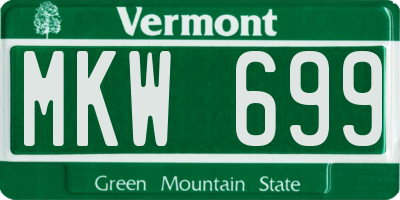 VT license plate MKW699