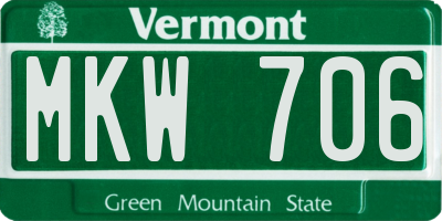 VT license plate MKW706