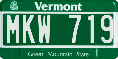 VT license plate MKW719