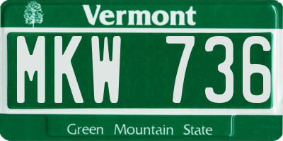 VT license plate MKW736