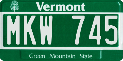 VT license plate MKW745