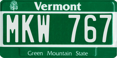 VT license plate MKW767