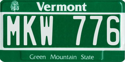 VT license plate MKW776