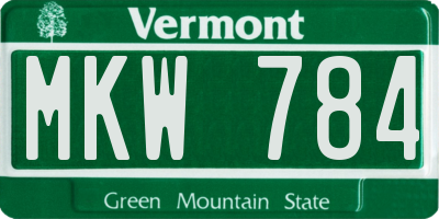 VT license plate MKW784