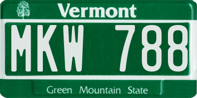 VT license plate MKW788