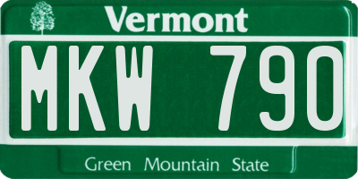 VT license plate MKW790