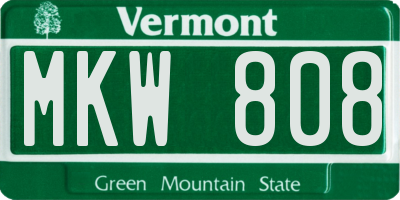 VT license plate MKW808