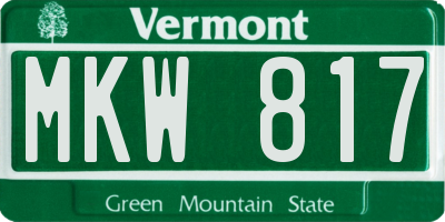 VT license plate MKW817
