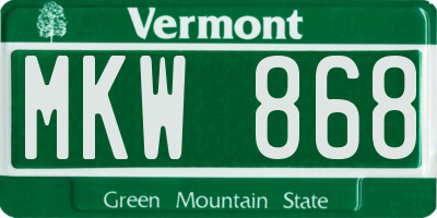VT license plate MKW868