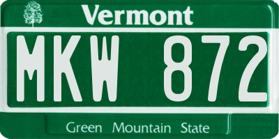 VT license plate MKW872