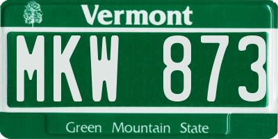 VT license plate MKW873