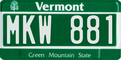 VT license plate MKW881