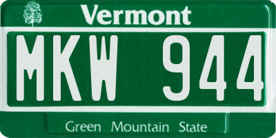 VT license plate MKW944