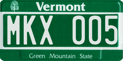 VT license plate MKX005