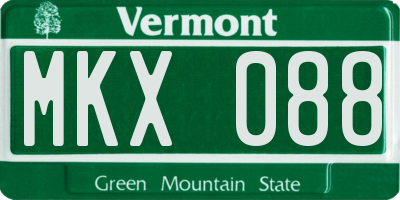 VT license plate MKX088