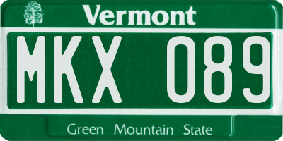 VT license plate MKX089