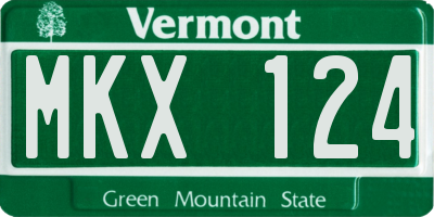 VT license plate MKX124
