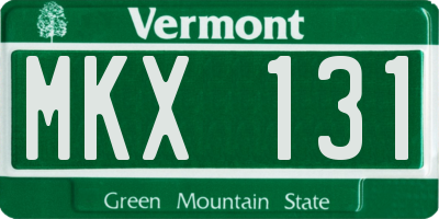 VT license plate MKX131