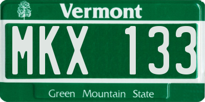VT license plate MKX133