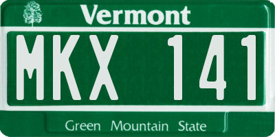 VT license plate MKX141