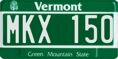 VT license plate MKX150
