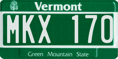 VT license plate MKX170