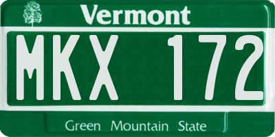 VT license plate MKX172