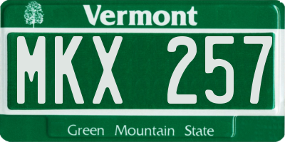 VT license plate MKX257