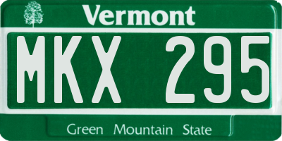 VT license plate MKX295
