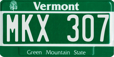 VT license plate MKX307