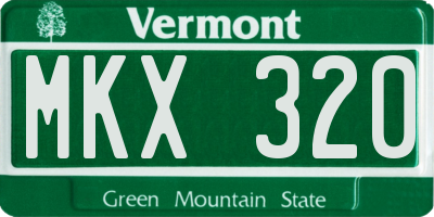 VT license plate MKX320