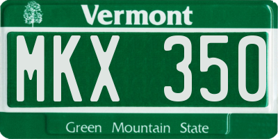 VT license plate MKX350