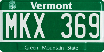 VT license plate MKX369